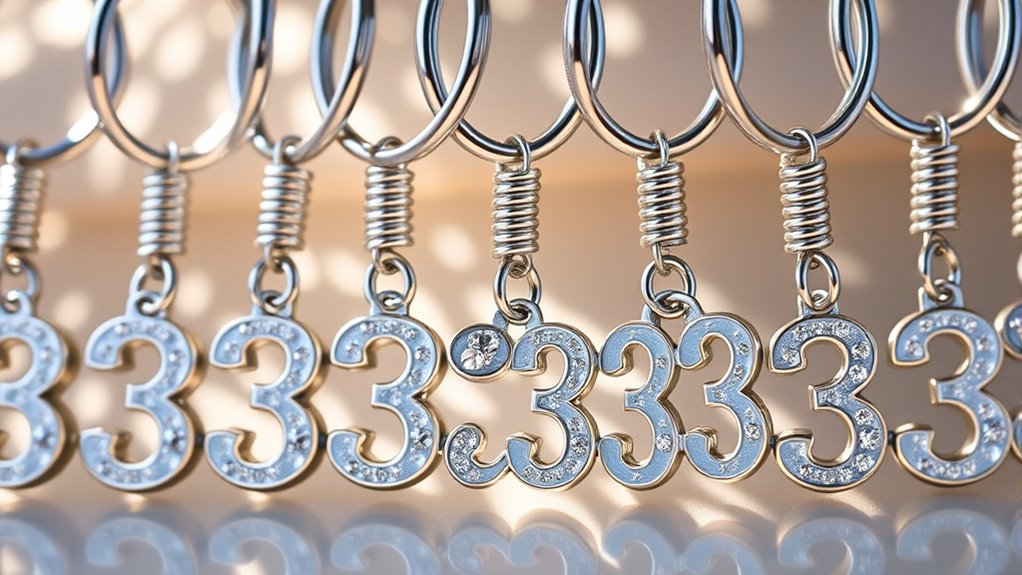 angel number keychain collection