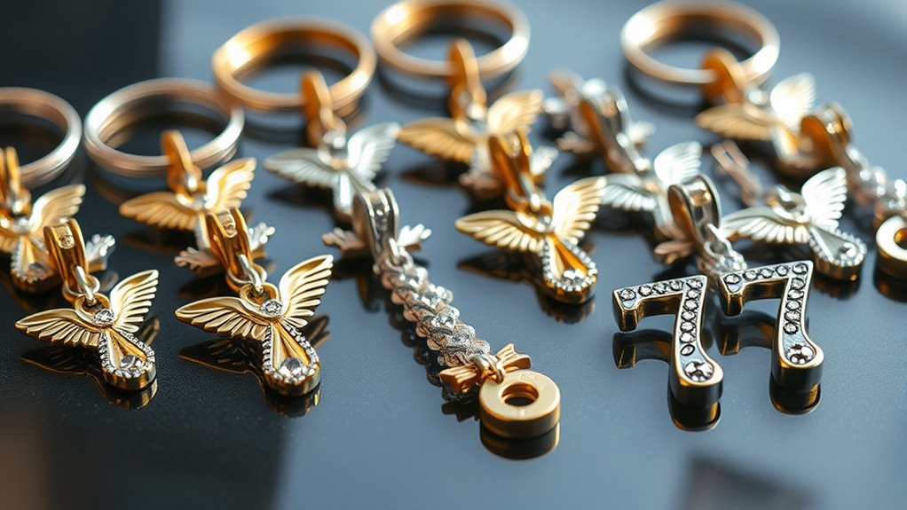 lucky 777 angel keychains