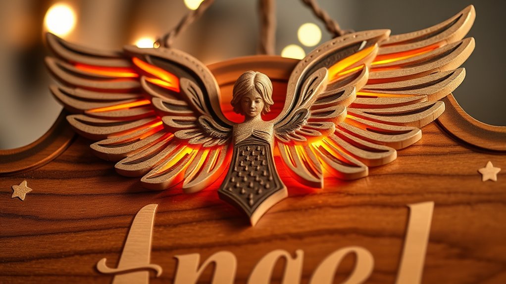 personalized angel wing sign