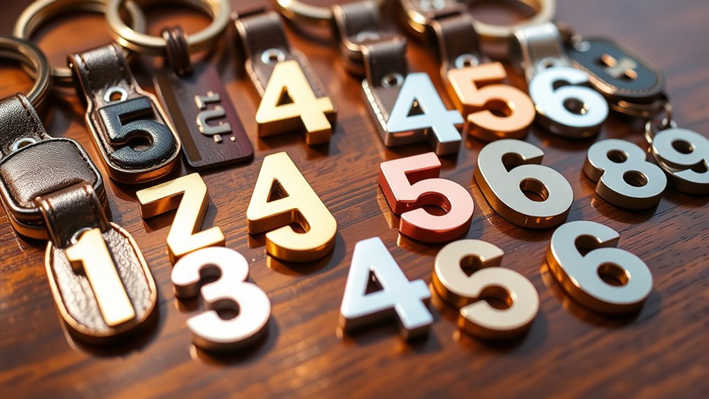 personalized number keychain collection