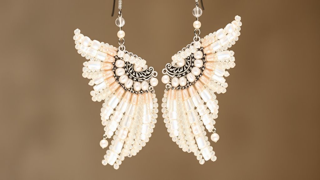 bohemian angel wing earrings
