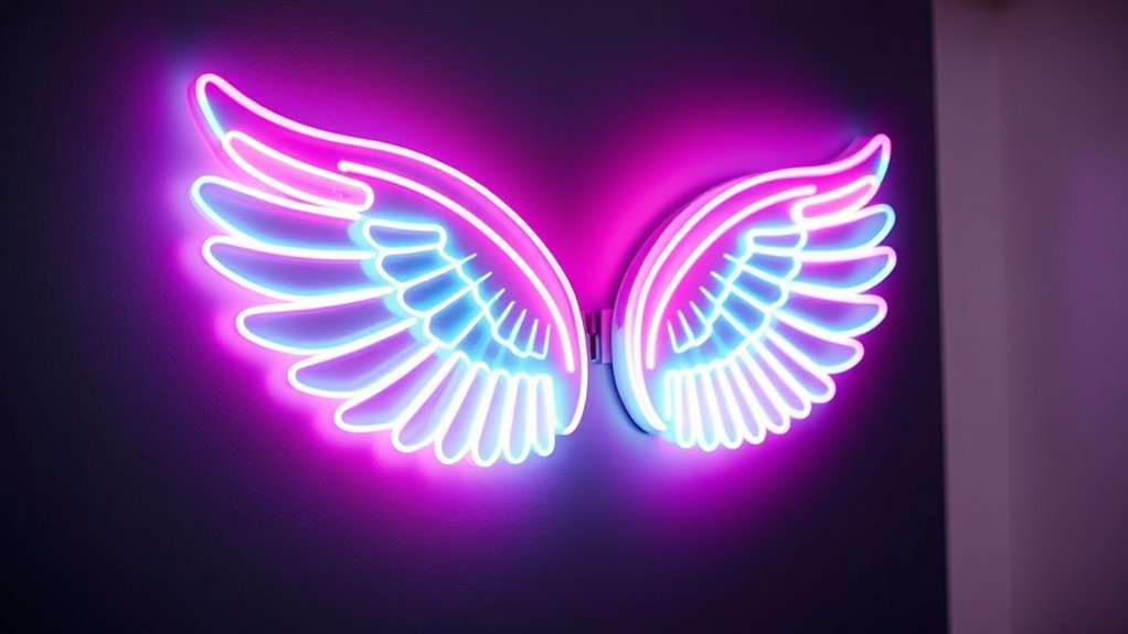 elegant angel wings illumination
