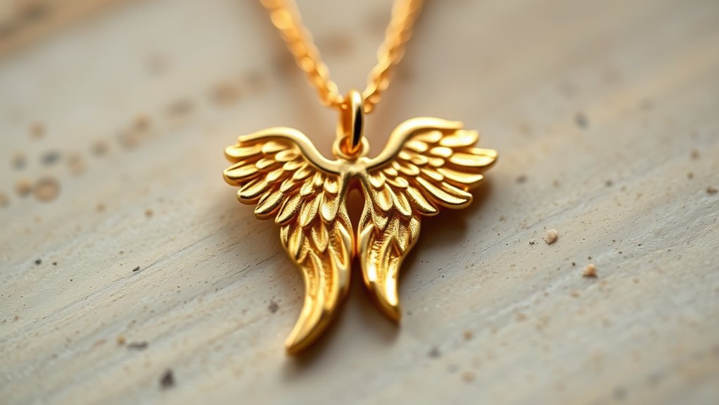 intricate feathered angel wings