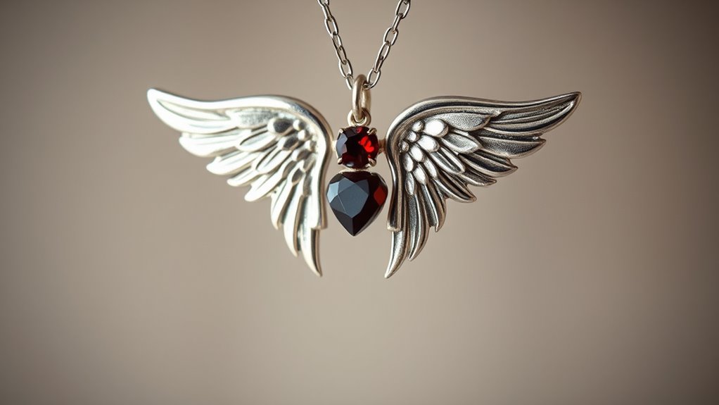 personalized birthstone angel necklace