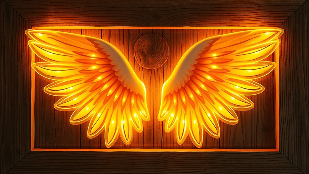 rustic angel wing lamp