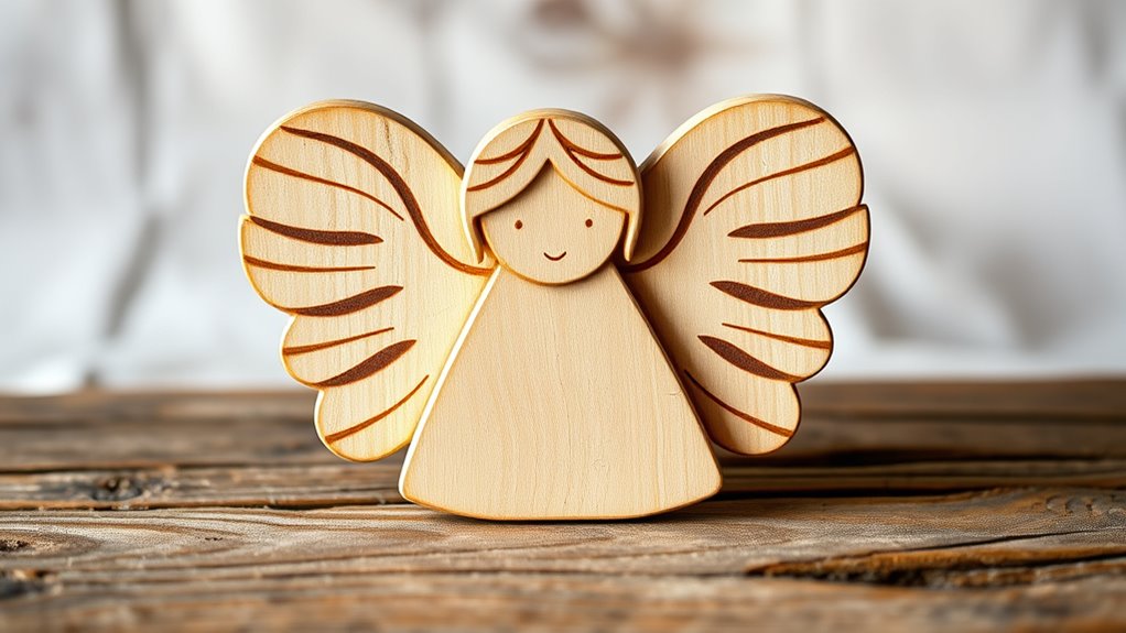 rustic natural wooden angel