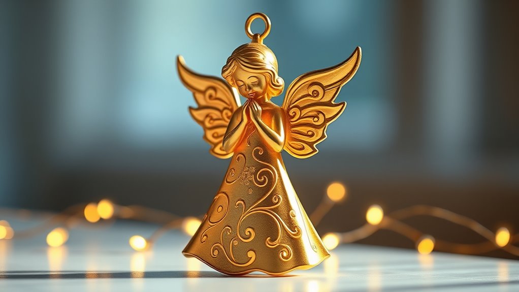 shimmering gold angel decor