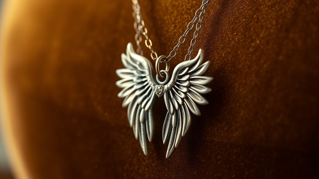 vintage angel wings necklace