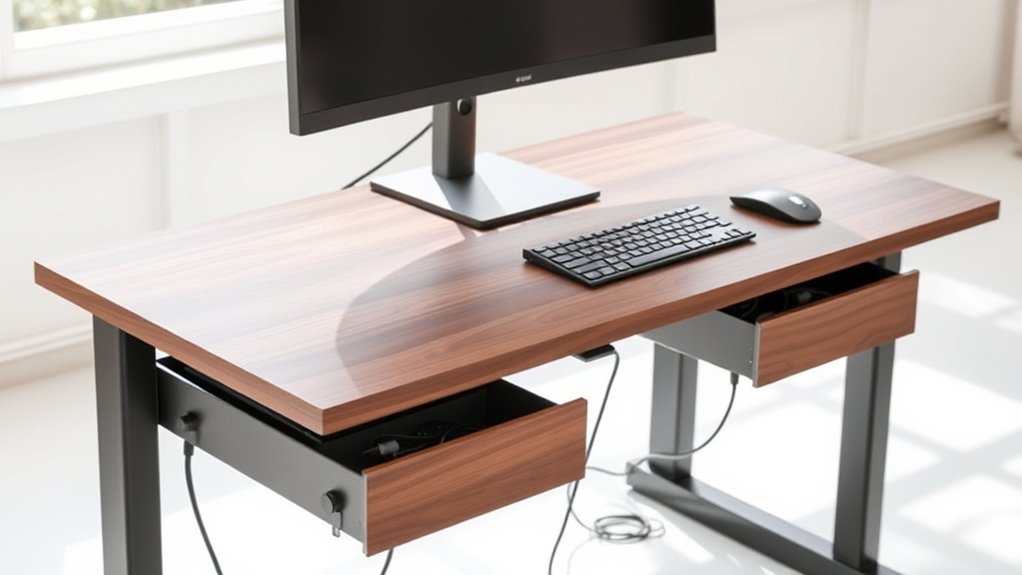 adjustable organized workspace setup