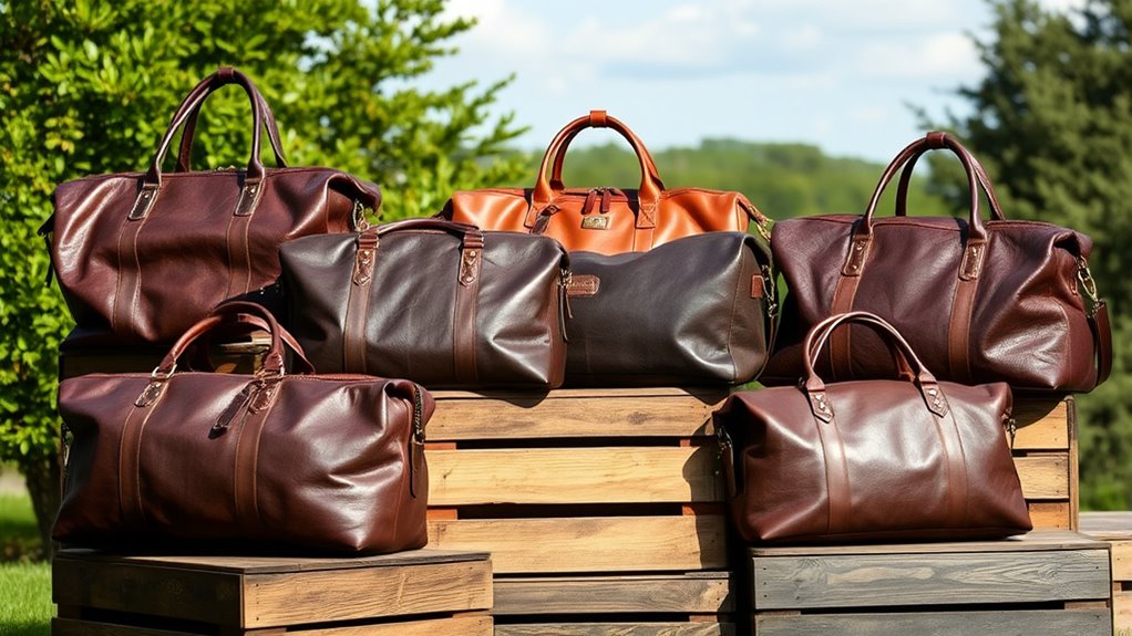 luxury leather weekend bags