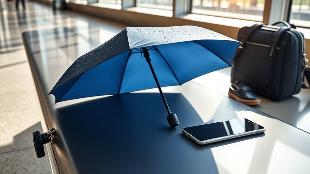 portable wind resistant rain umbrella