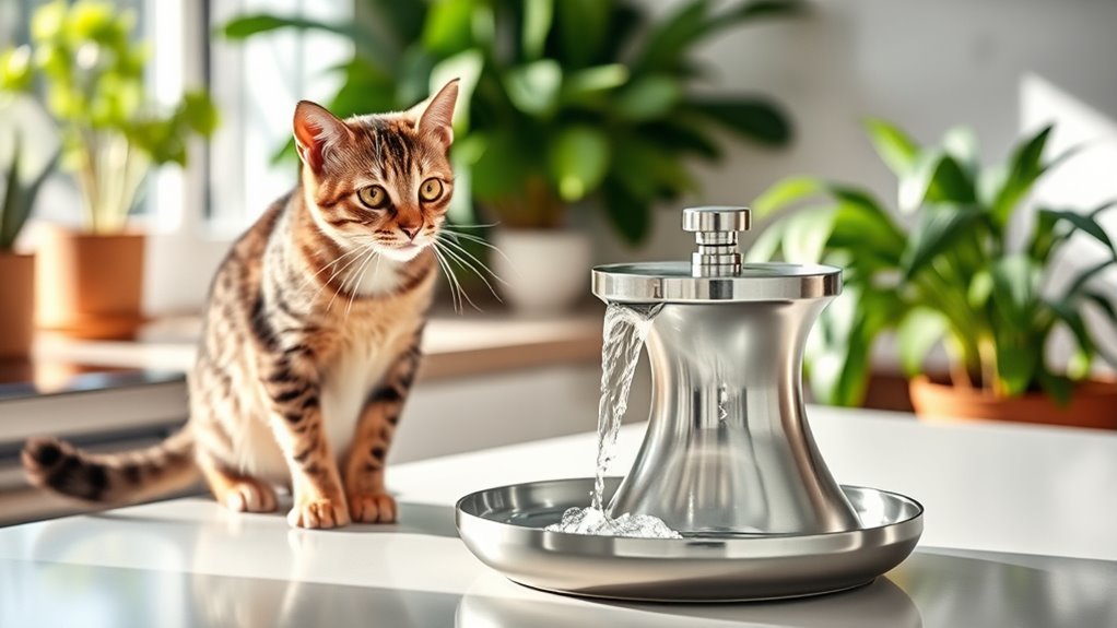 top stainless steel cat fountains