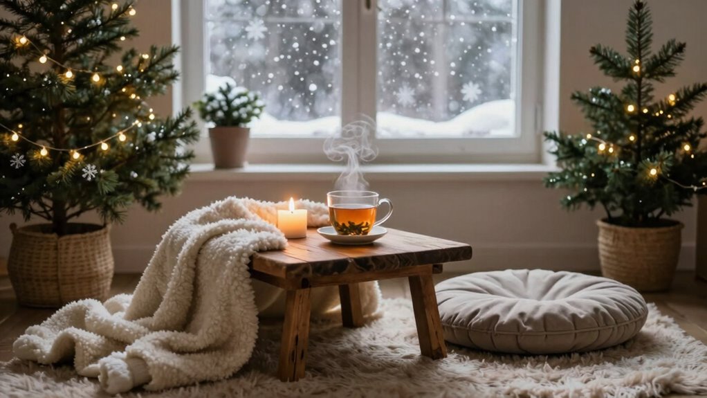 cozy winter meditation sanctuary