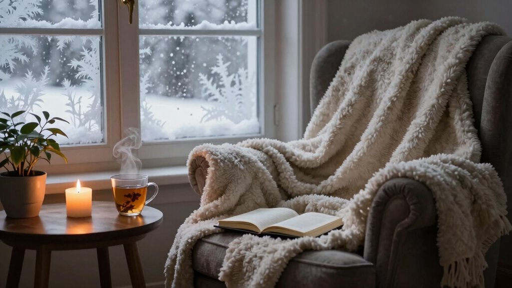 cozy winter meditation space