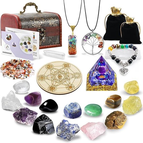 crystal healing stone set