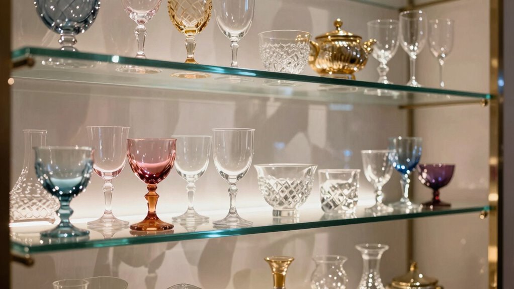 elegant durable crystal shelves
