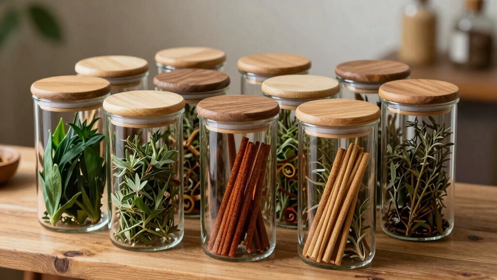 top herb and incense containers